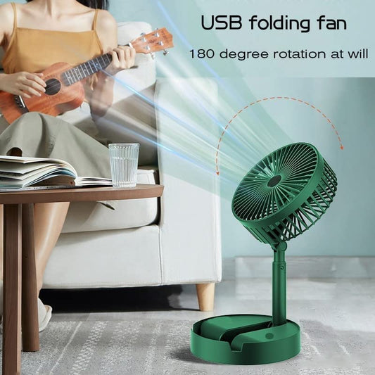 USB Rechargeable High Speed Table Desk Fan Small Desk Table Air Fan with for Travel, Outdoor, Home, Office, Kitchen, Picnic, Kids -Adjustable