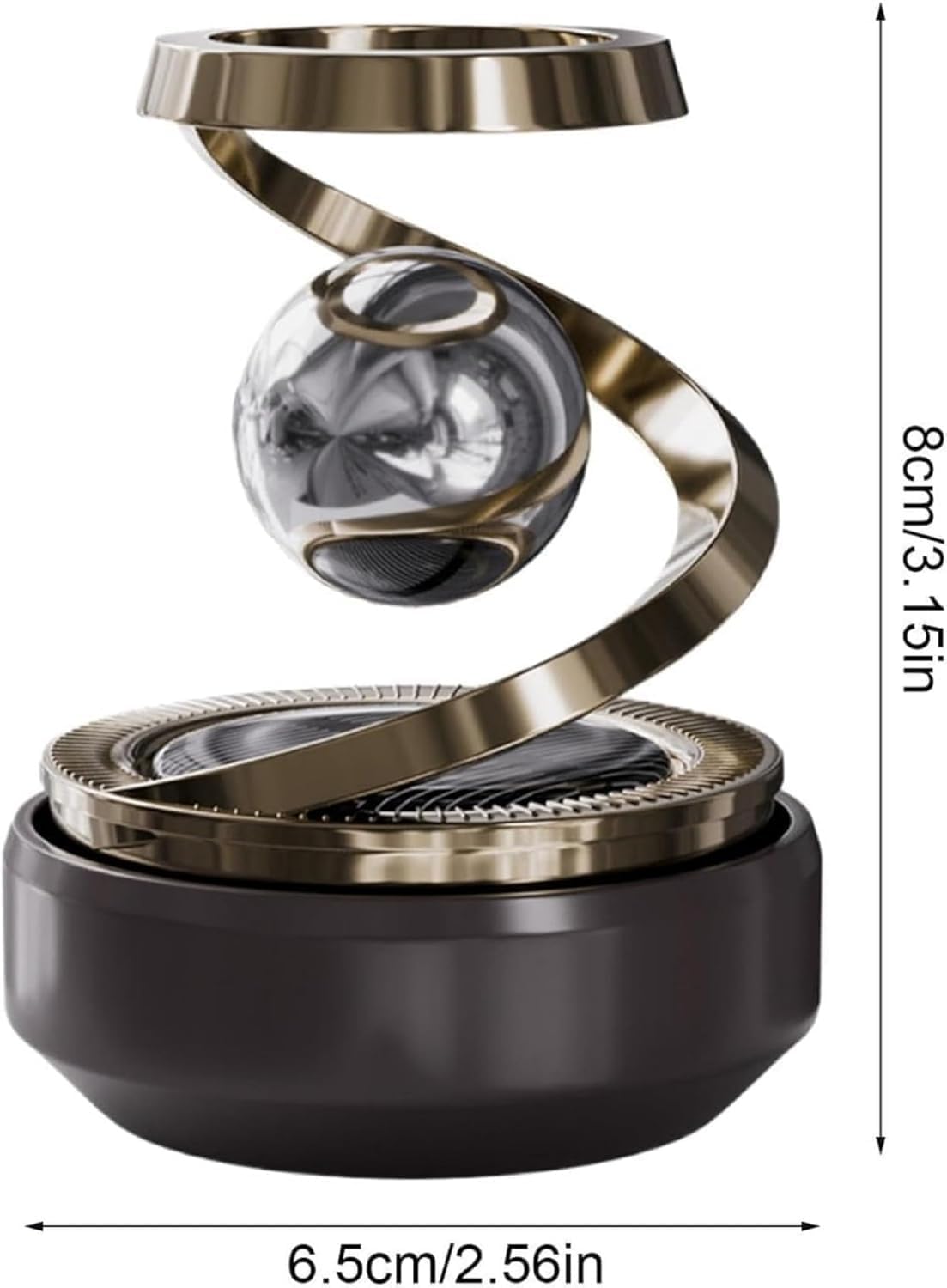 Solar Aromatherapy Car Air Freshener | Dashboard Rotating Perfume Diffuser | Solar-Powered Auto Deodorizer | Refillable & Long-Lasting Fragrance | Elegant Car Interior Decoration