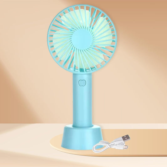 Mini Portable USB Hand Fan, Usb Fan Portable High Speed Built-in Rechargeable Battery Operated Summer Cooling Table Fan with Stand For Home Office Indoor Outdoor Travel (Blue Color)