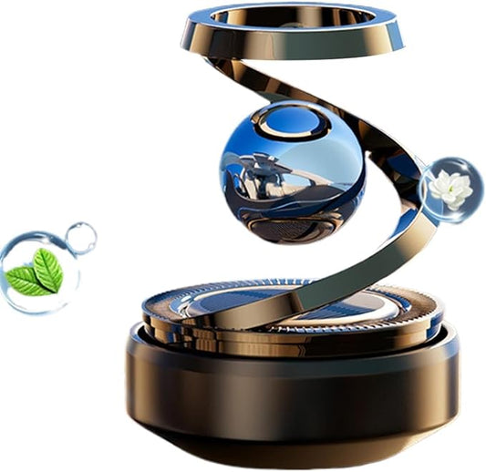 Solar Aromatherapy Car Air Freshener | Dashboard Rotating Perfume Diffuser | Solar-Powered Auto Deodorizer | Refillable & Long-Lasting Fragrance | Elegant Car Interior Decoration