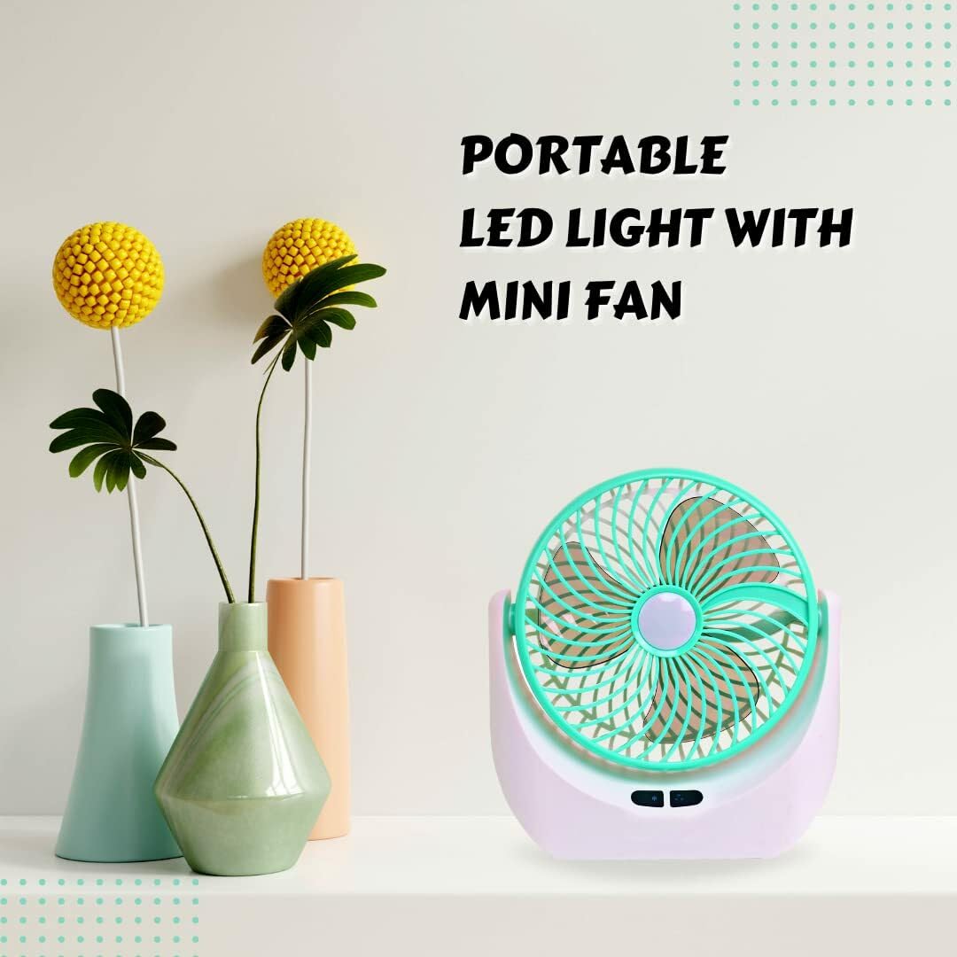 Table fan Powerful Rechargeable Table Fan with LED Light, Table Fan for Home, Table Fans, Table Fan for Office Desk, Table Fan High Speed, Table Fan For Kitchen , Multicolor