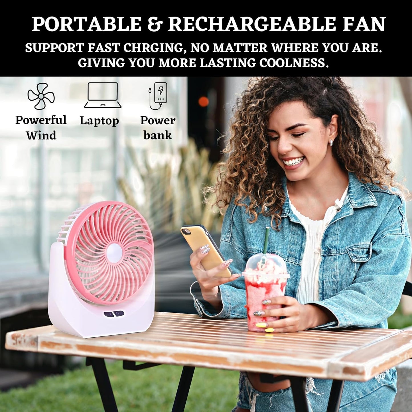 Table fan Powerful Rechargeable Table Fan with LED Light, Table Fan for Home, Table Fans, Table Fan for Office Desk, Table Fan High Speed, Table Fan For Kitchen , Multicolor